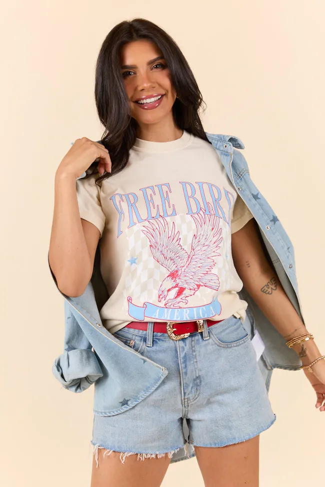 Gym workout Free Bird Ivory Graphic Tee