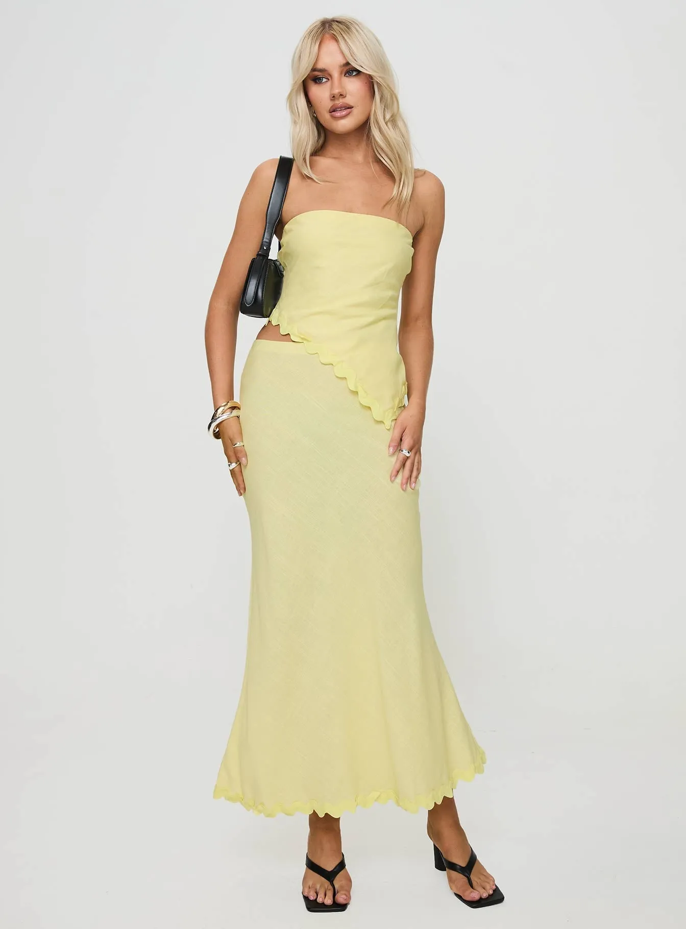 Adjustable Closure Silvershore Maxi Skirt Yellow