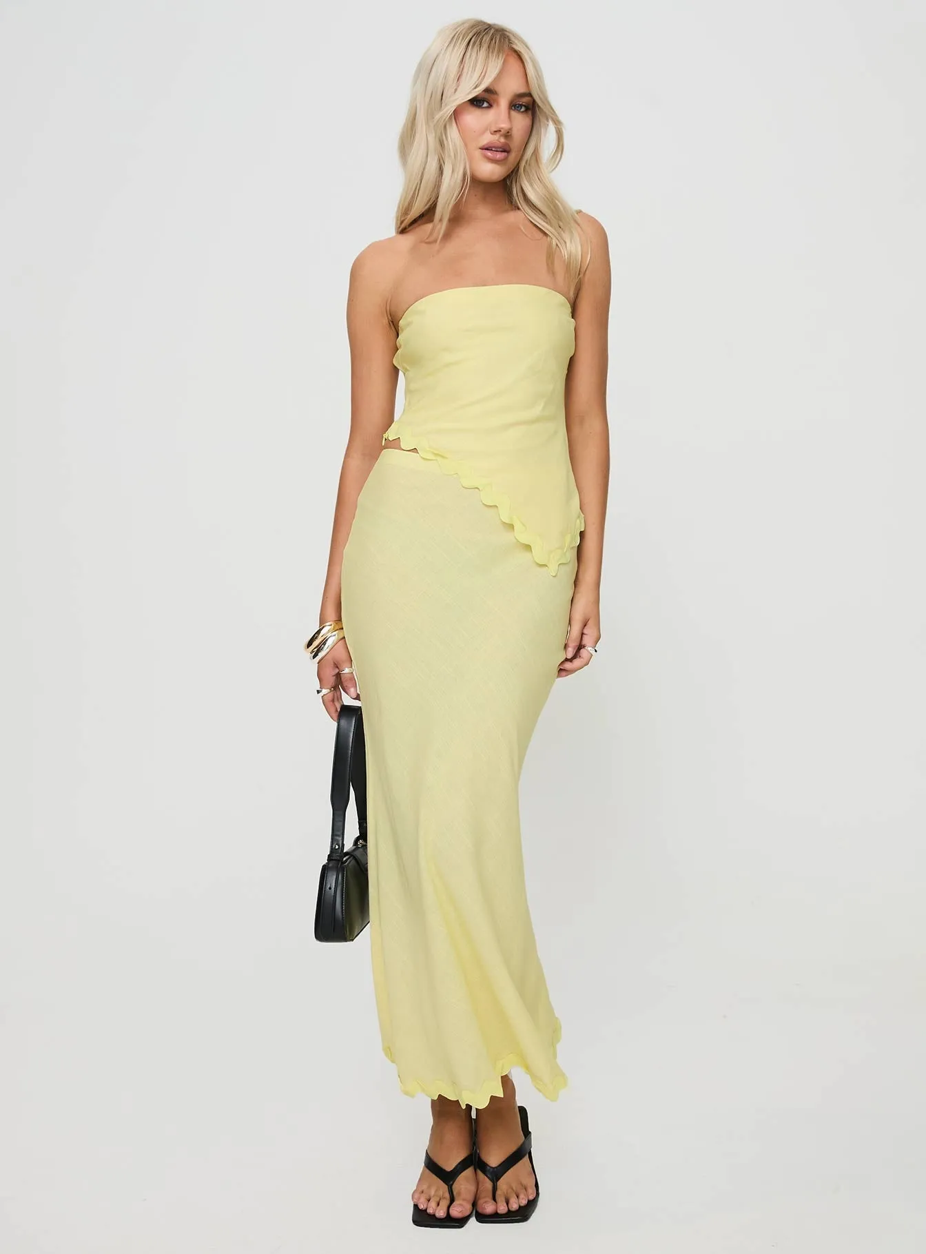 Day Ready Non see through Silvershore Maxi Skirt Yellow