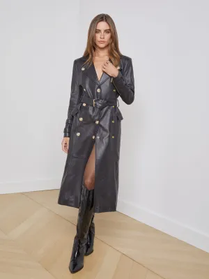 Celina Leather Trench Coat Seasonal Trend