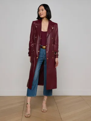 Celina Leather Trench Coat Sleek Outdoor Look