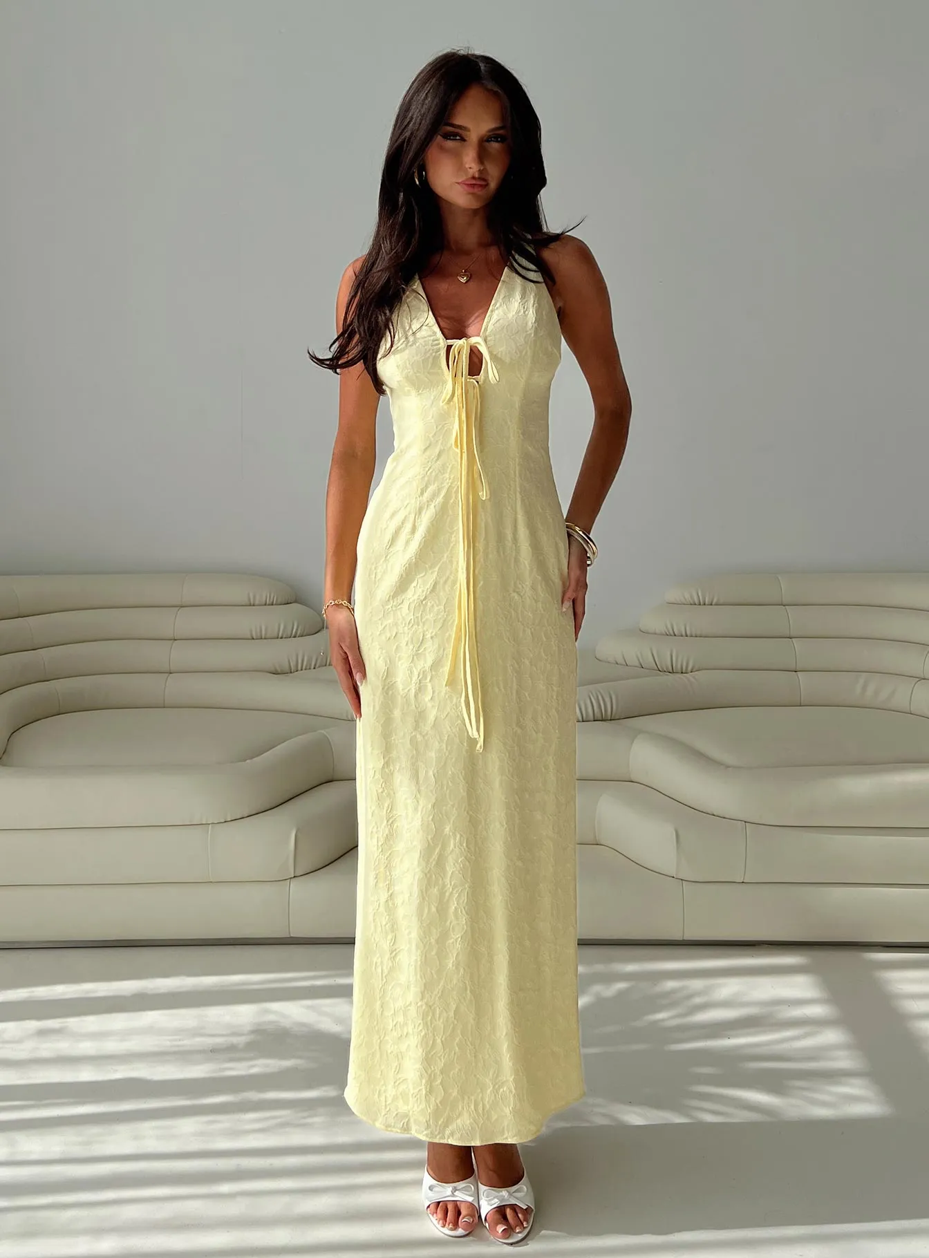 Chantilly Maxi Dress Lemon Jewel Tones