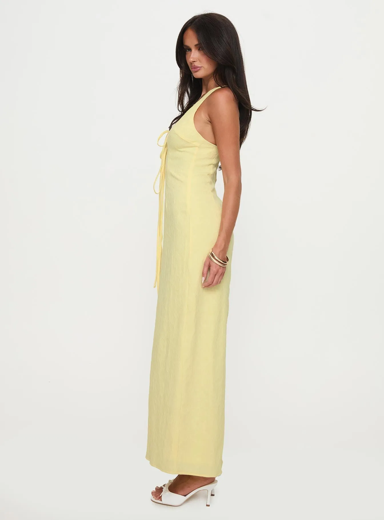 Chantilly Maxi Dress Lemon flowy style