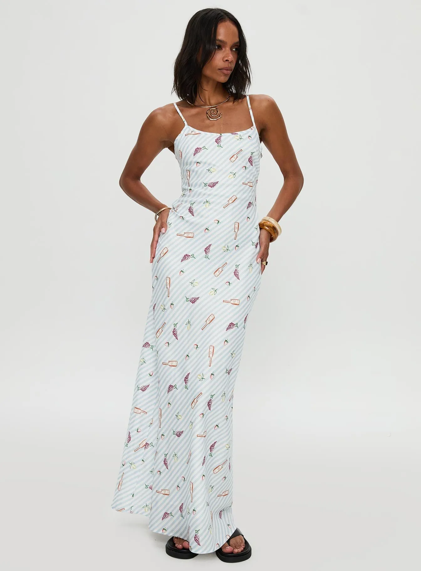 Layering Fit SmoothEdgeFinish Charcuterie Maxi Dress Blue