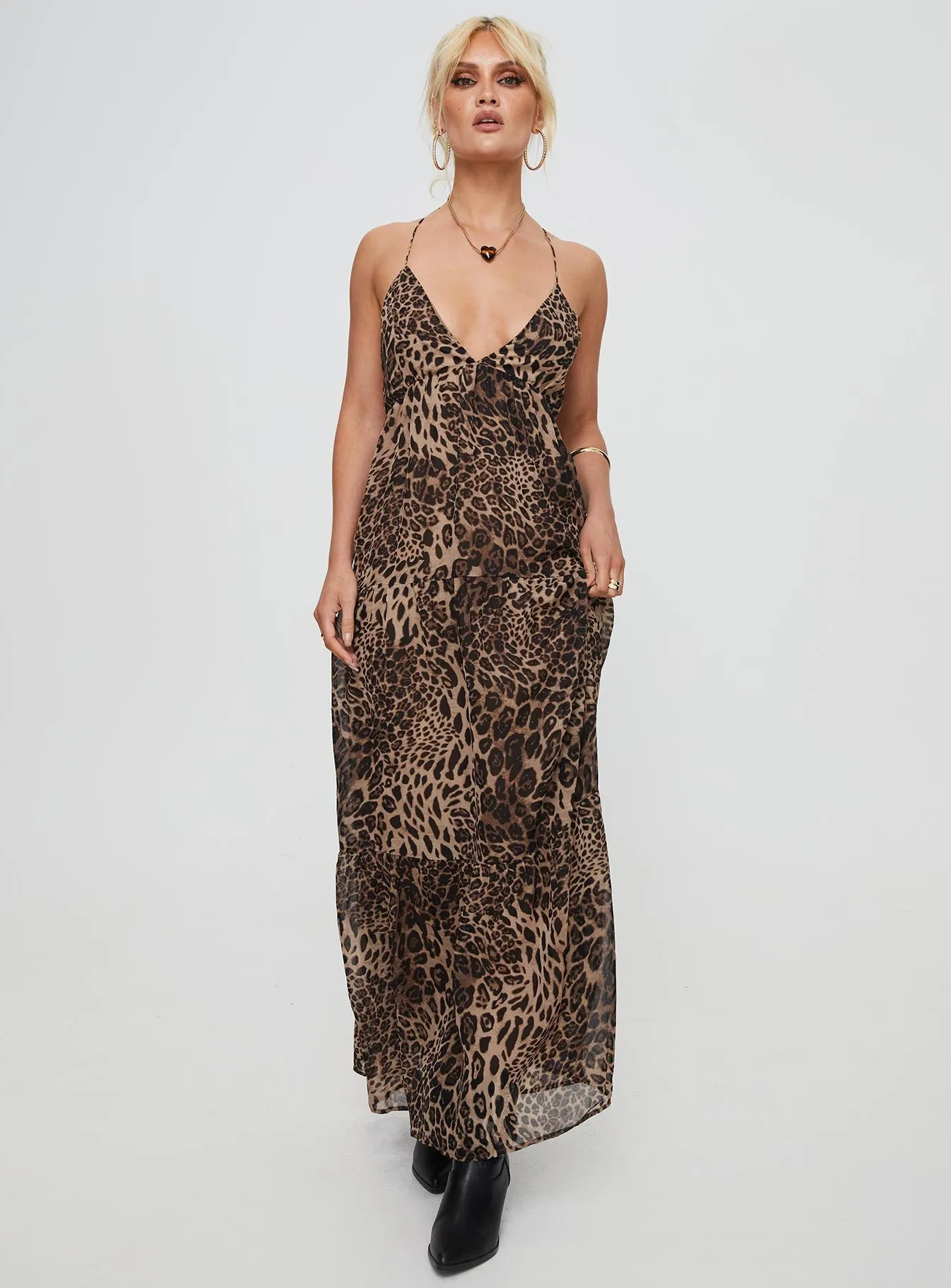 Chelsea Maxi Dress Brown A line
