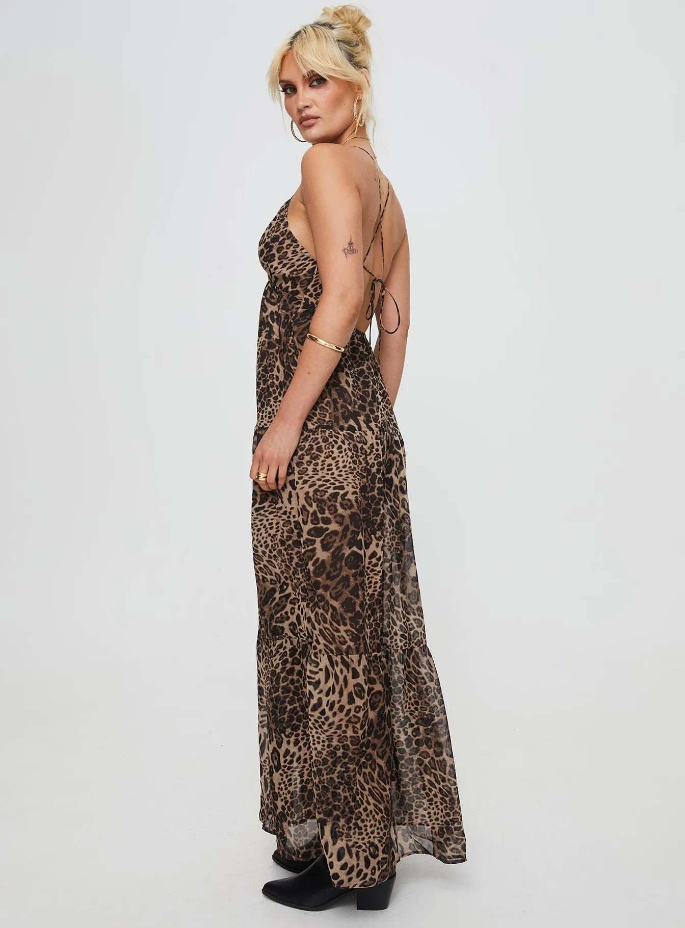 Innovative Fabric Chelsea Maxi Dress Brown