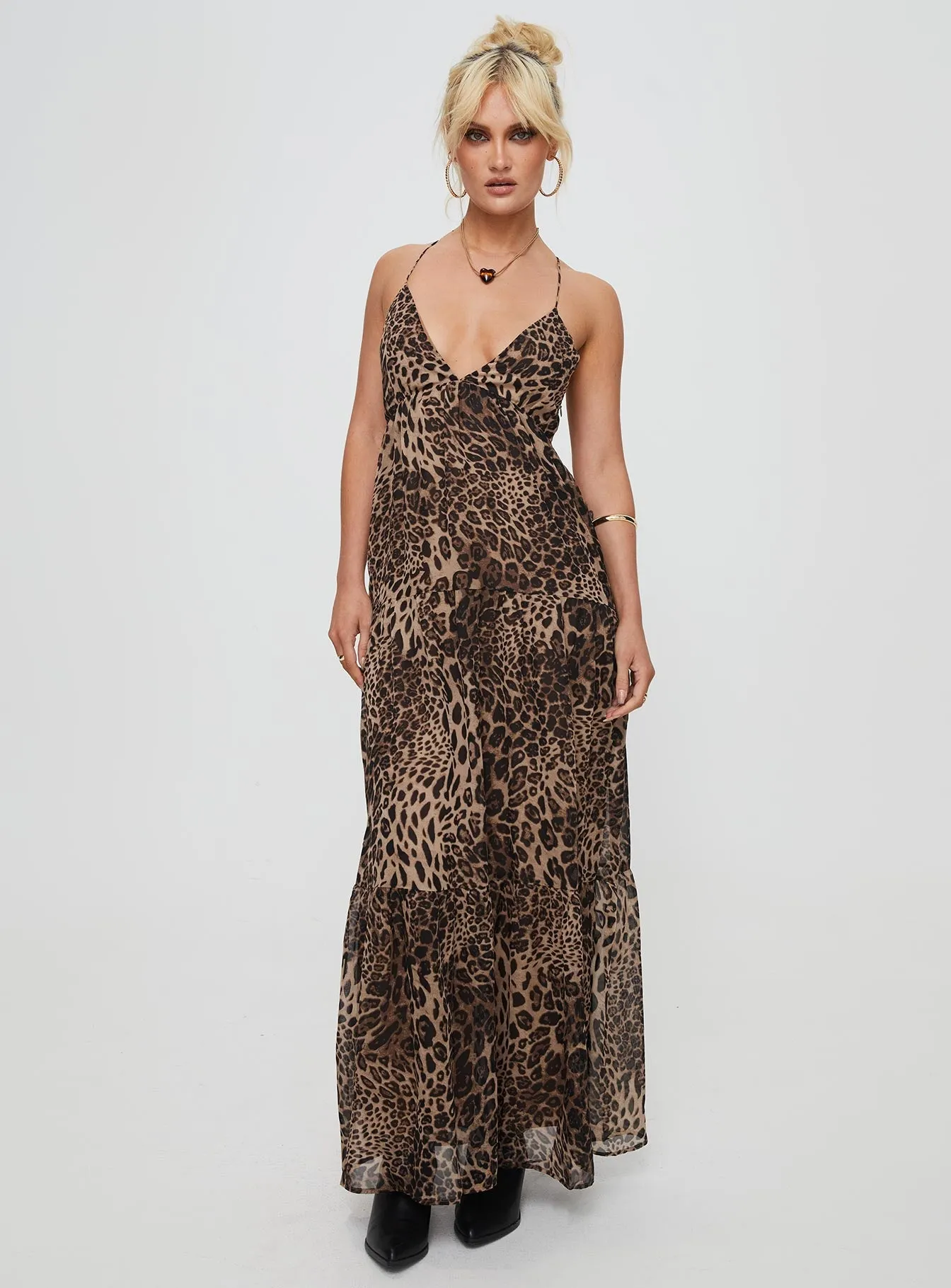 Chelsea Maxi Dress Brown Light Outfit Mood Dressing
