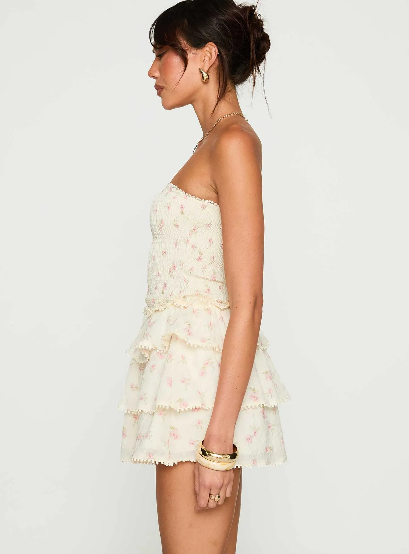 Sunkiss Frill Mini Dress Floral Relaxed Fit Look