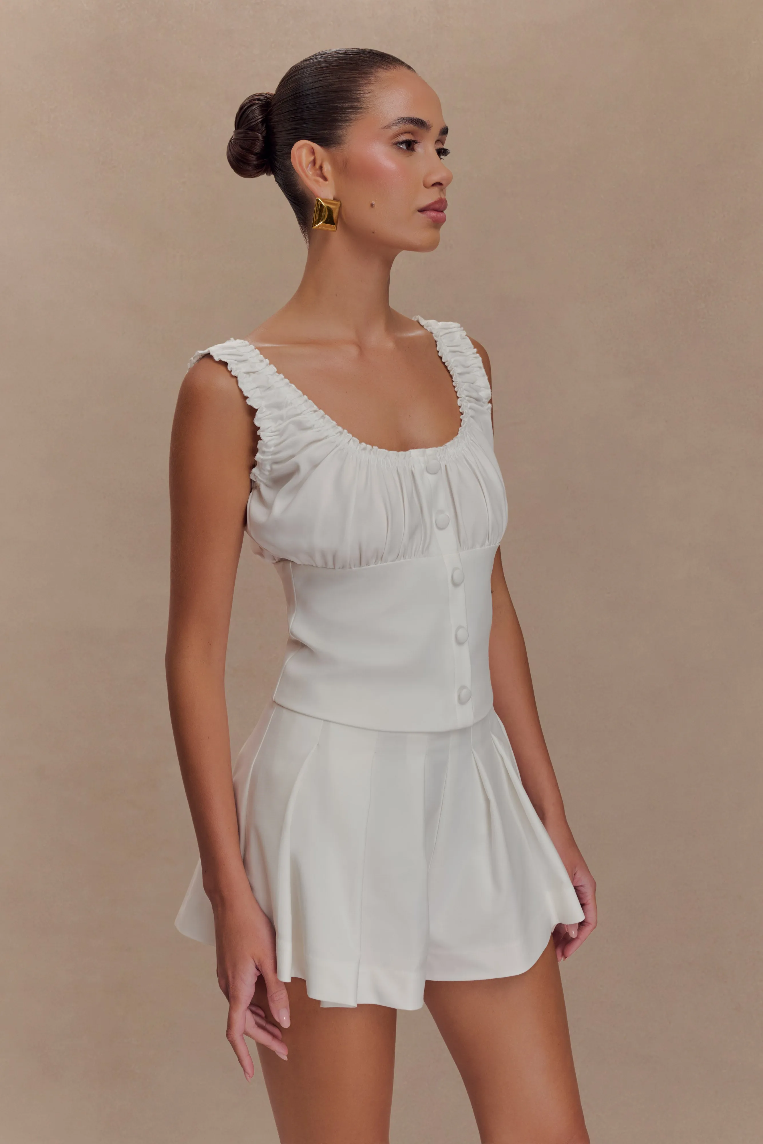 Issy Cotton Shorts - White skateboarding gear Comfortable Design