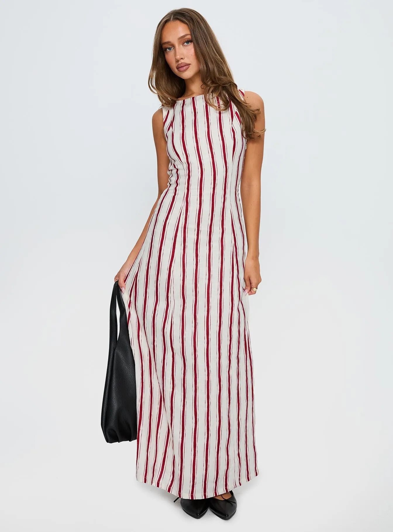 Airy Touch Lewisa Maxi Dress Red Stripe