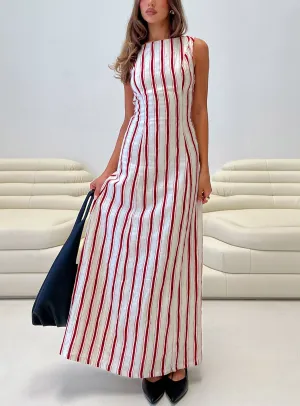 NonIrritatingLining Lewisa Maxi Dress Red Stripe