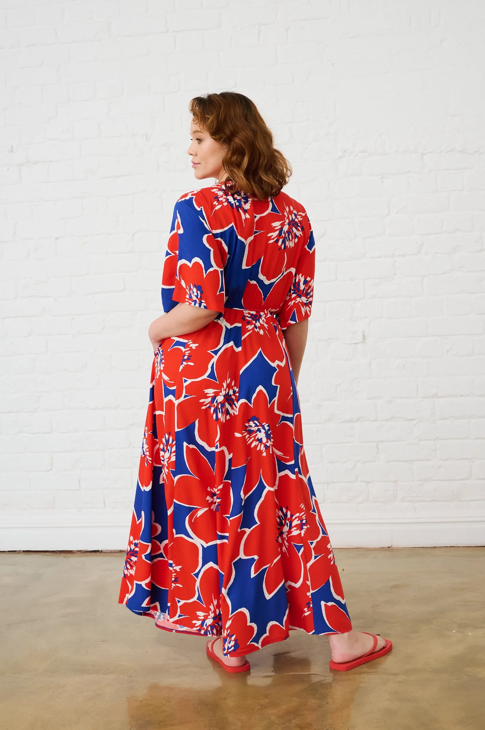 Dew Glow Graphic Bloom Maxi Kaftan Dress