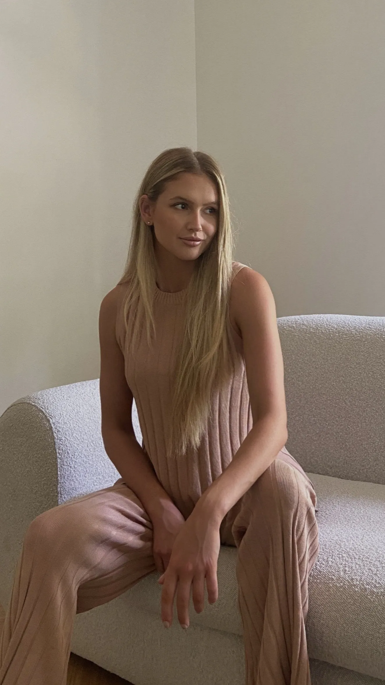 Oversized Collar Style Light Weight Megan Knit Top - Camel