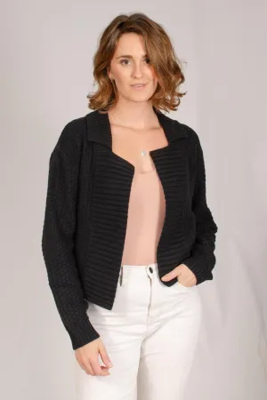 Chunky Texture Knit Cardigan Stain Release Coating