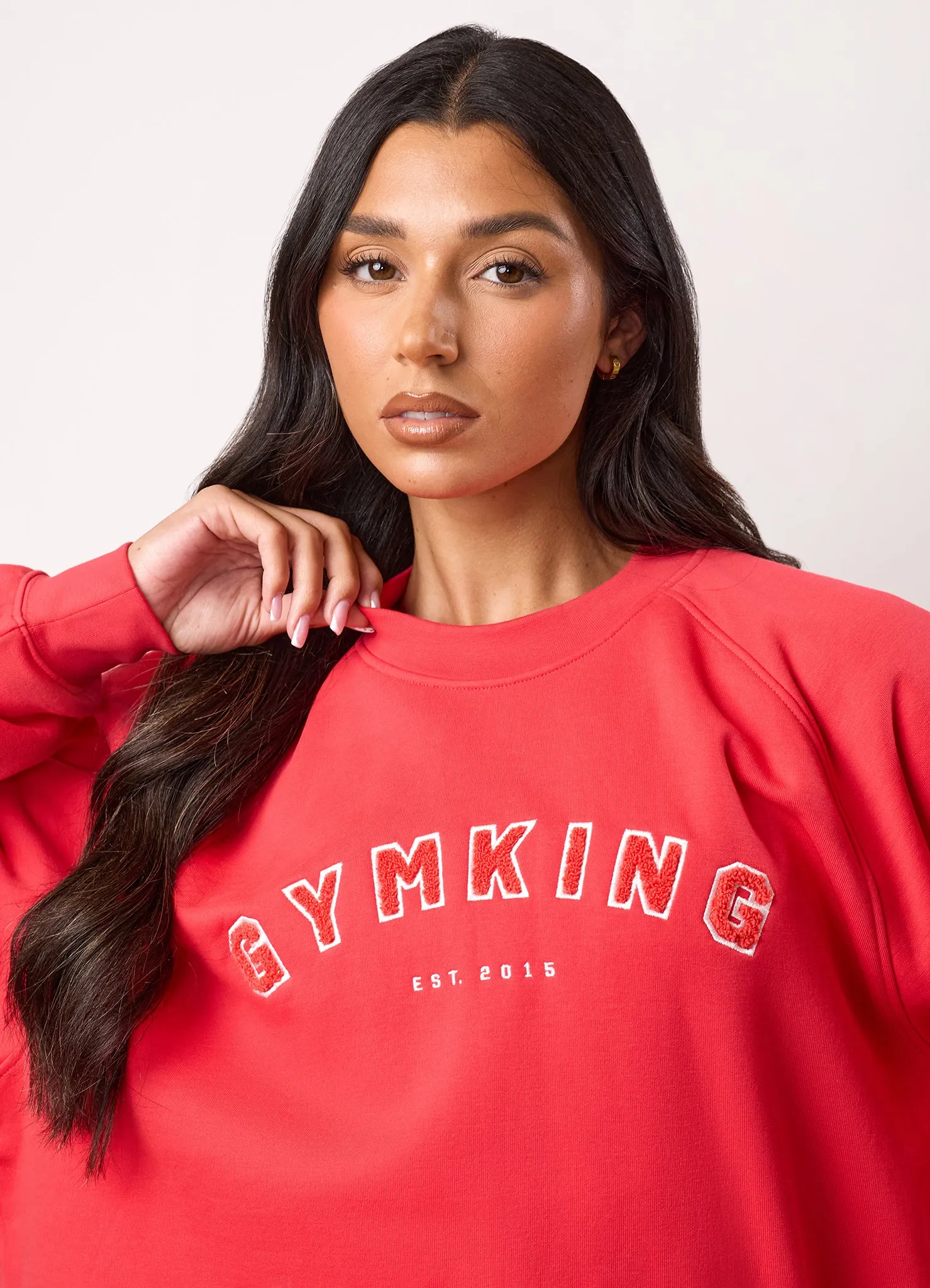 Gym King Shadow Oversized Crew - Watermelon Breathable Design