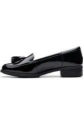 Comfort Cushion Clark Havisham Edge black patent wide fit