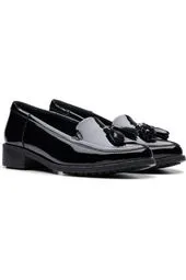 Clark Havisham Edge black patent wide fit Fast Go