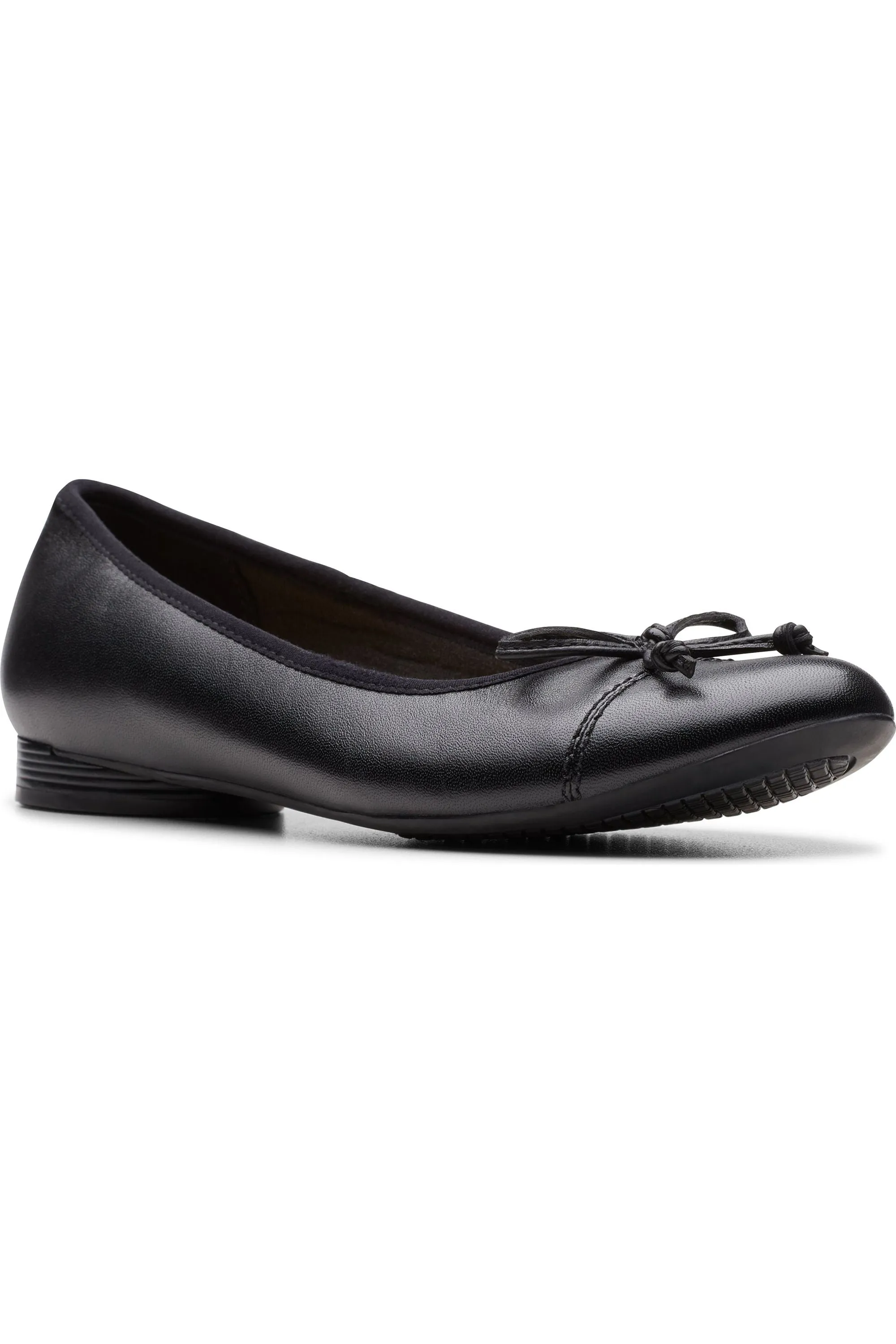 Clarks Loreleigh Rae in black leather Night Glow Wide Path