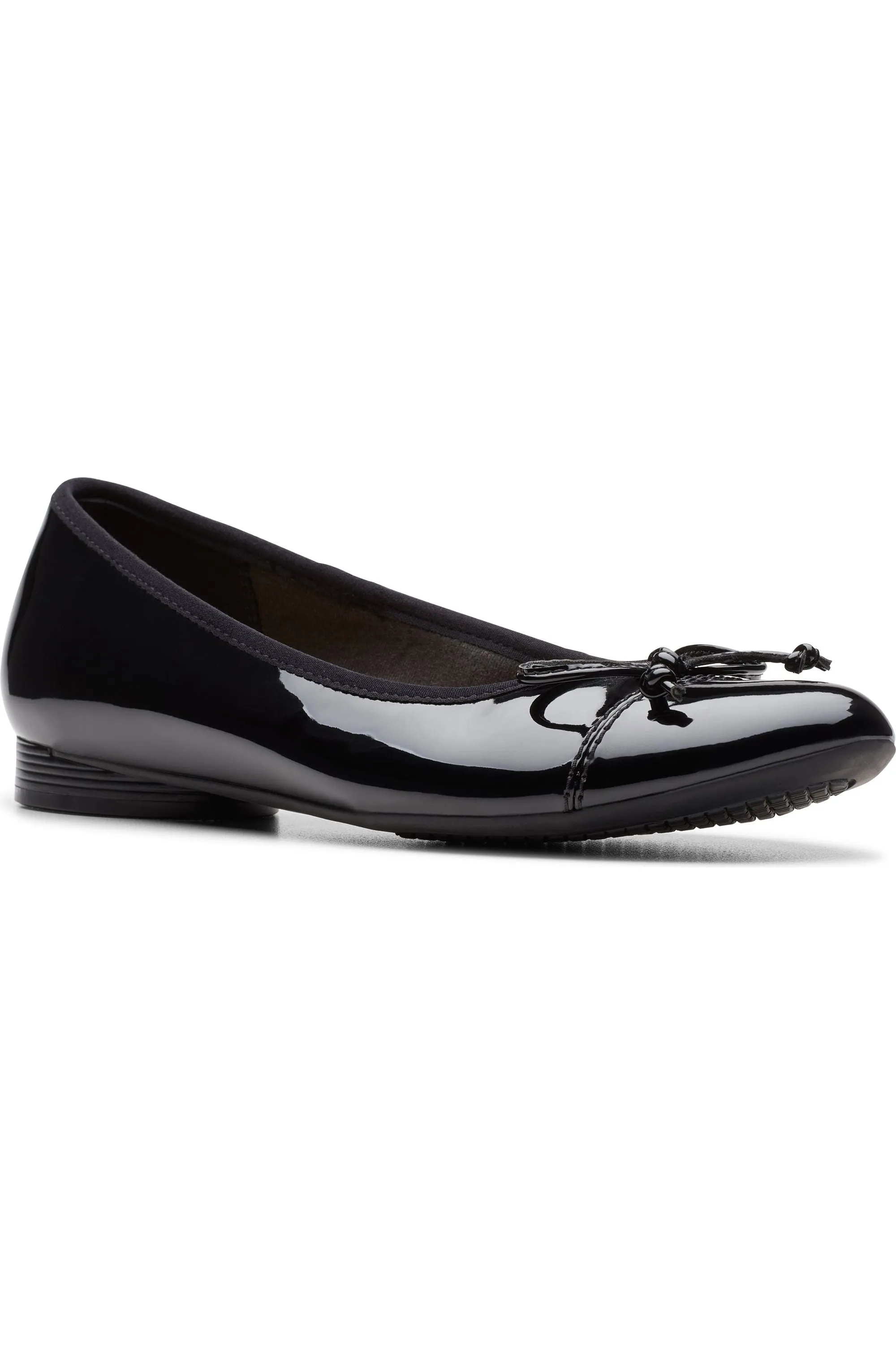 Non Binding Collar Padding Clarks Loreleigh Rae in black patent