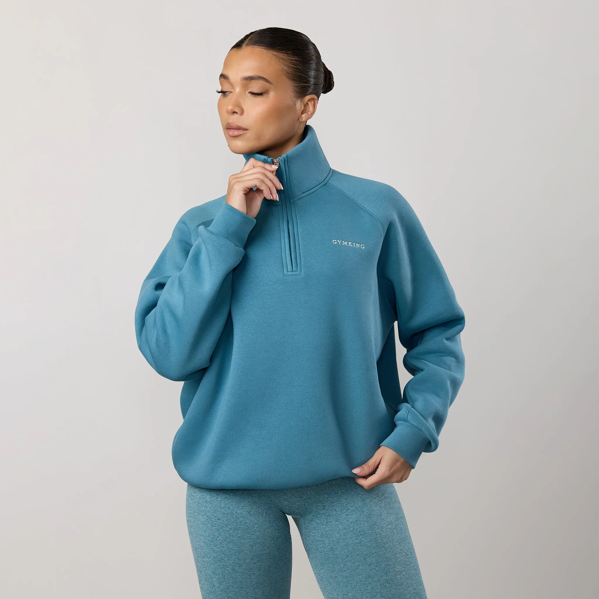 Gym King 365 Raglan Sleeve Funnel - Sea Mist Chic Fit