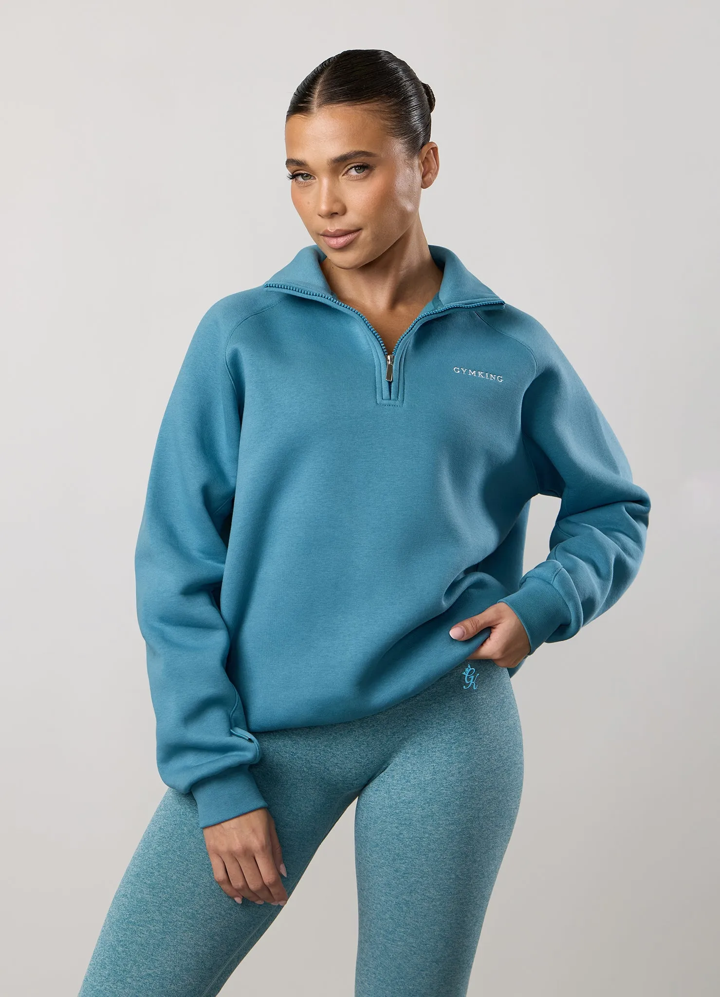 Gym King 365 Raglan Sleeve Funnel - Sea Mist Cozy Street Style Core Active