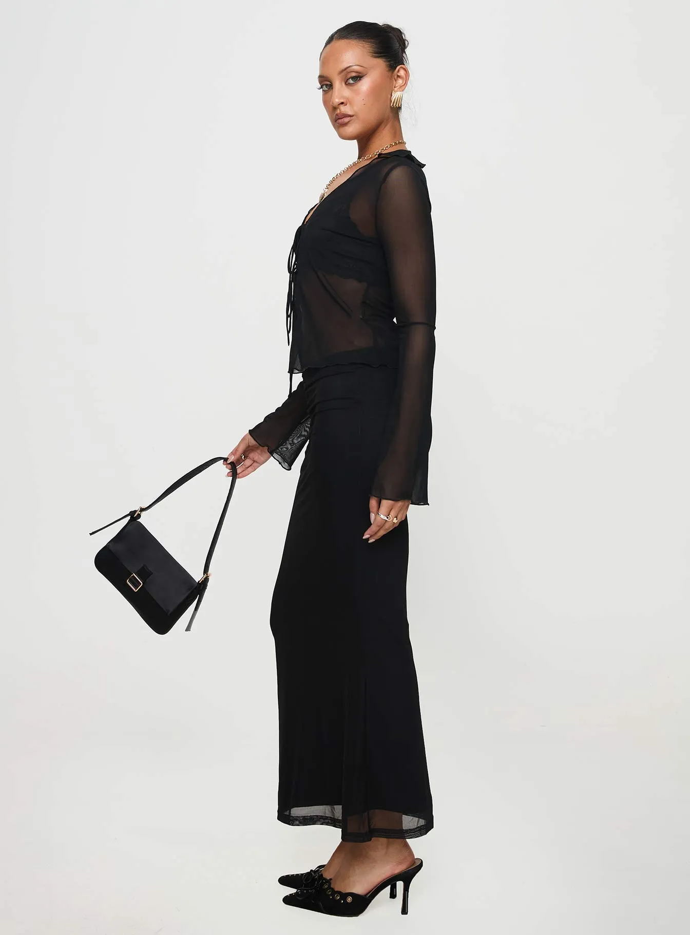 Colombo Maxi Skirt Black Fashion Combo