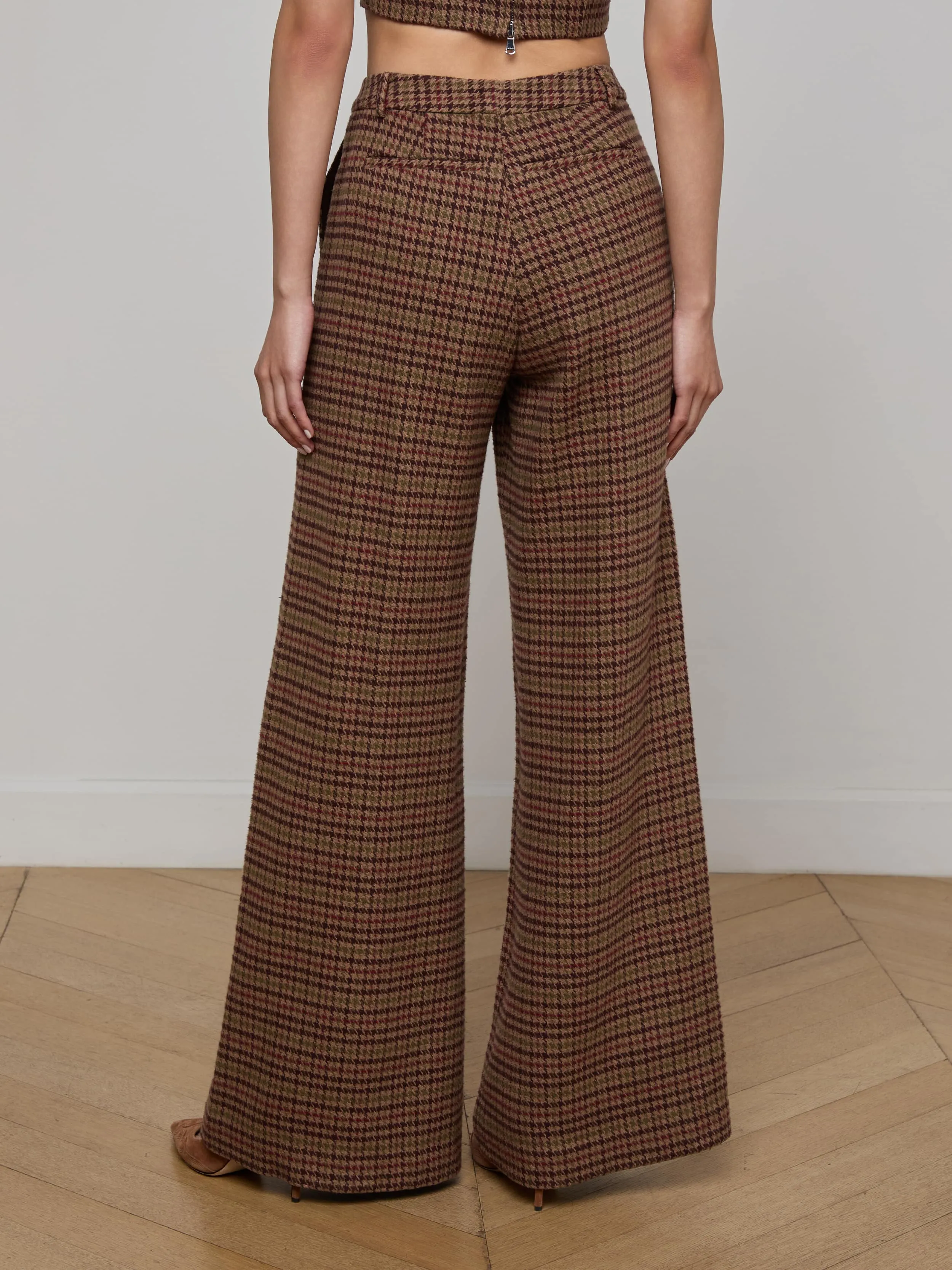 Pilar Houndstooth Wide-Leg Pant Outdoor Use Easy Comfort