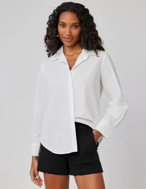 Recommended Soft and Cozy Clean Wide Shirt, White