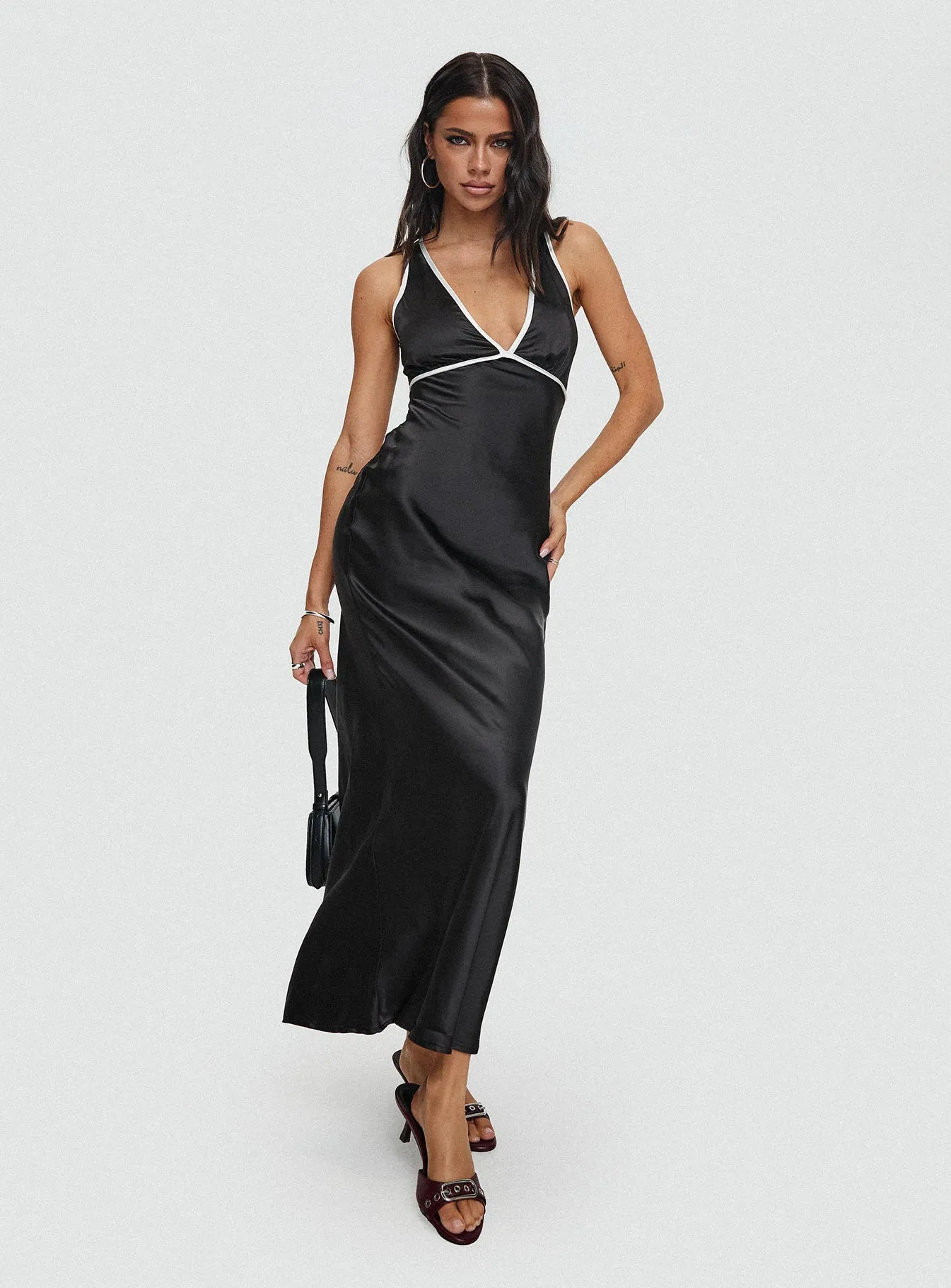 Thandi Maxi Dress Black Smooth-Finish Urban Ready