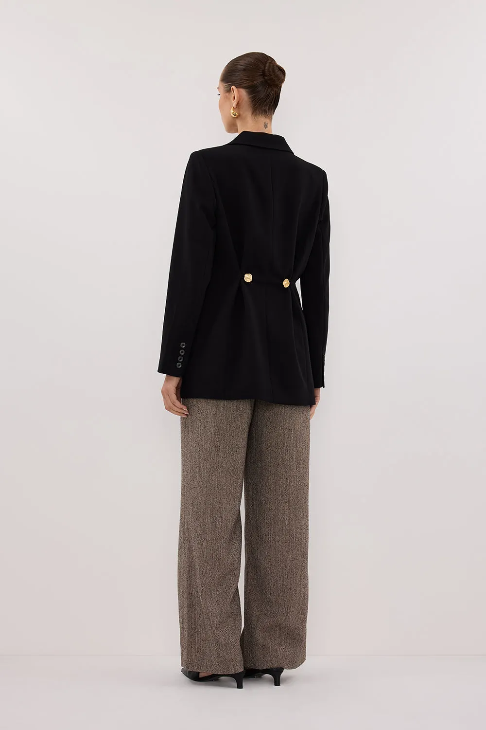 Anti Snag Fabric COHEN BLACK CINCHED BLAZER