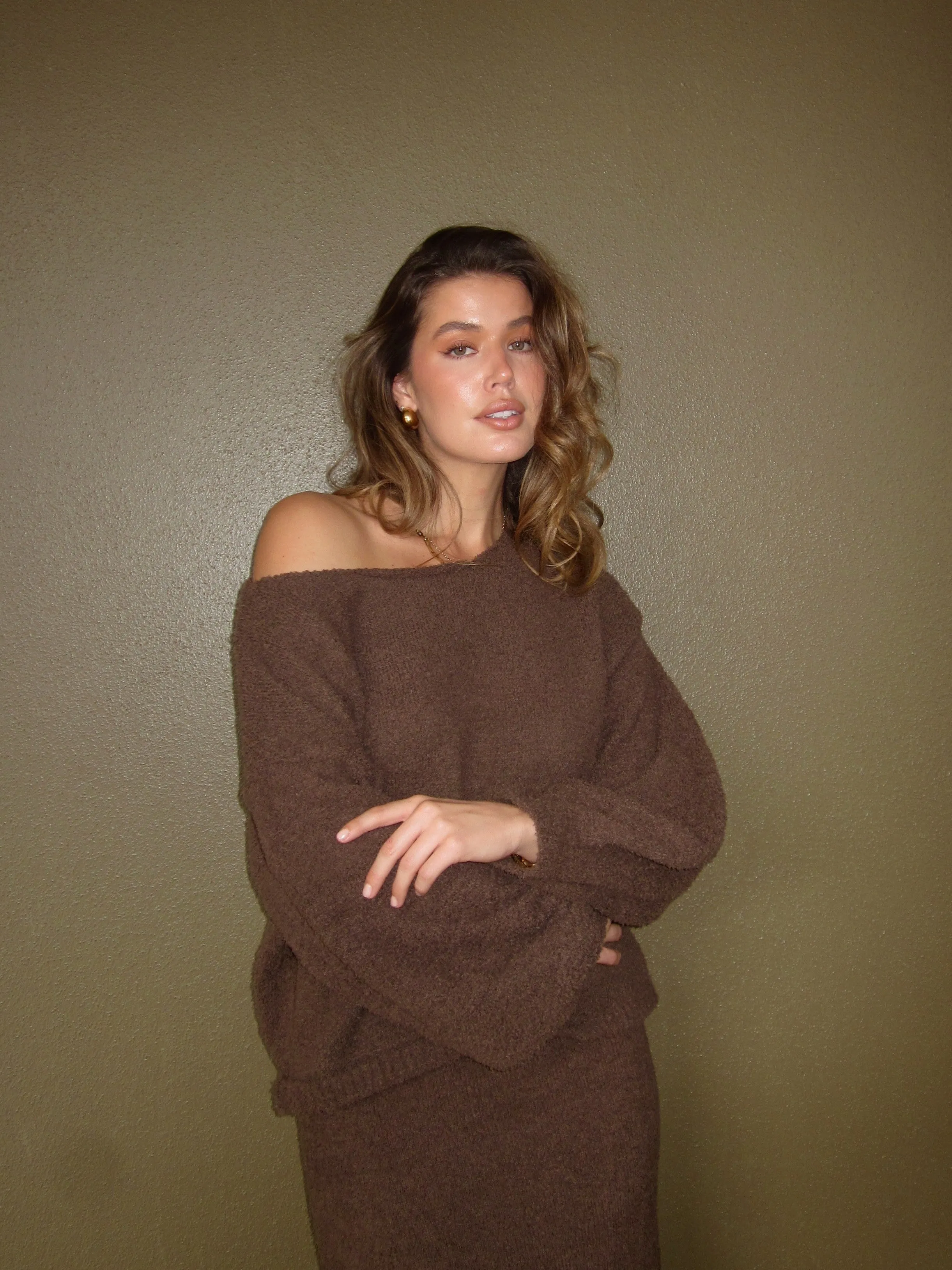 Temperature control Cohen Knit Jumper - Chocolate