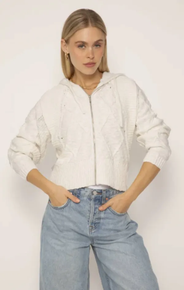 Colbie Chunky Novelty Zip Up Natural Fiber Blend