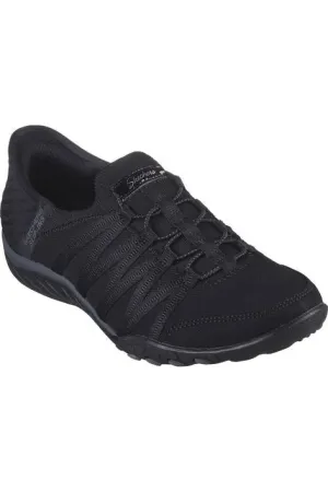 Skechers Slip Ins Breathe Easy 100593 in Black Tech Knit Antique Glow