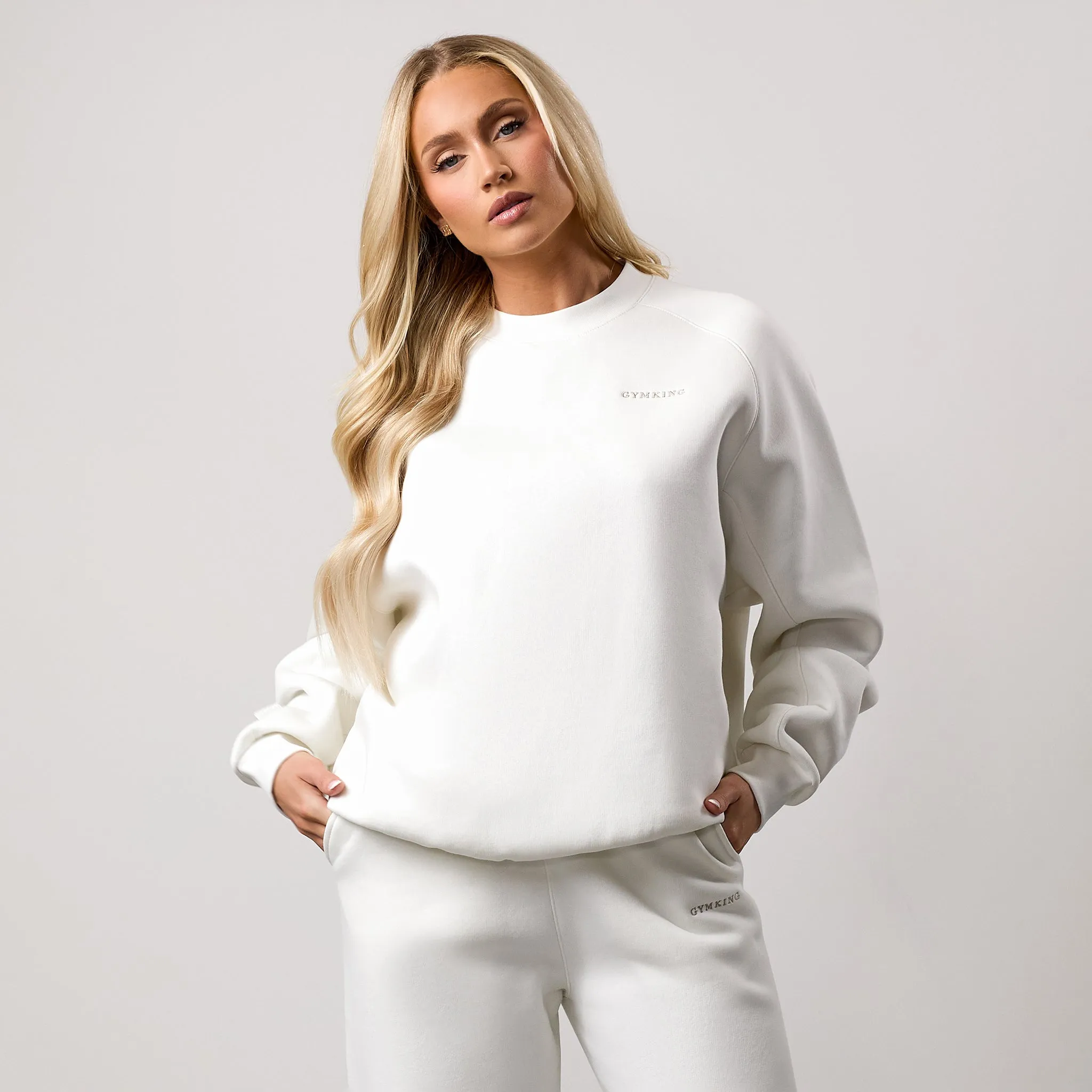 product houndstooth sophistication Gym King 365 Raglan Sleeve Crew - Cream