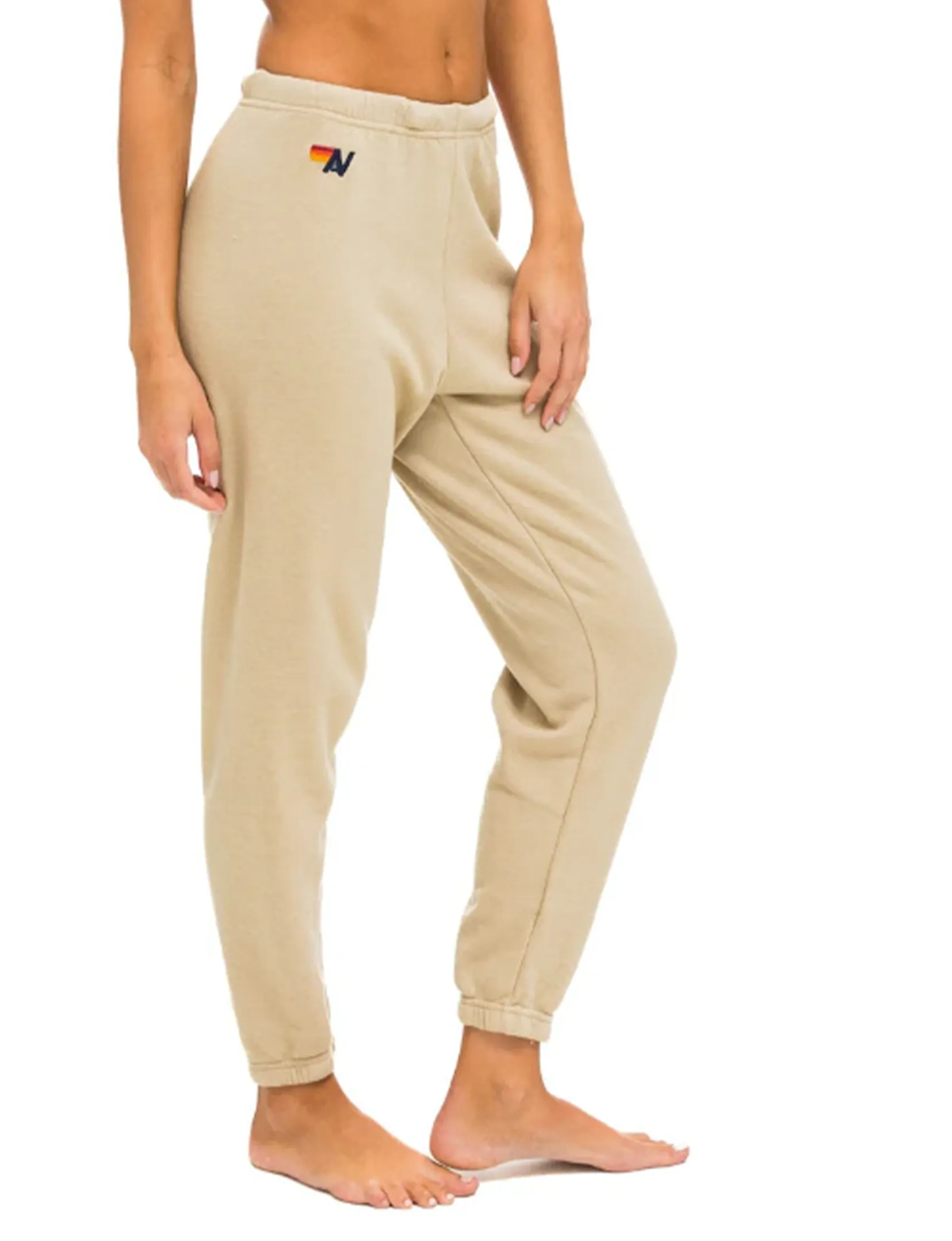 5 Stripe Sweatpants, Sand/Pink Green Linen blend Urban Flex