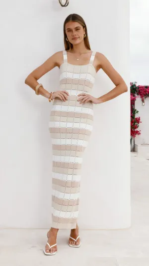 Mikayla Maxi Dress - Beige Clean Finish