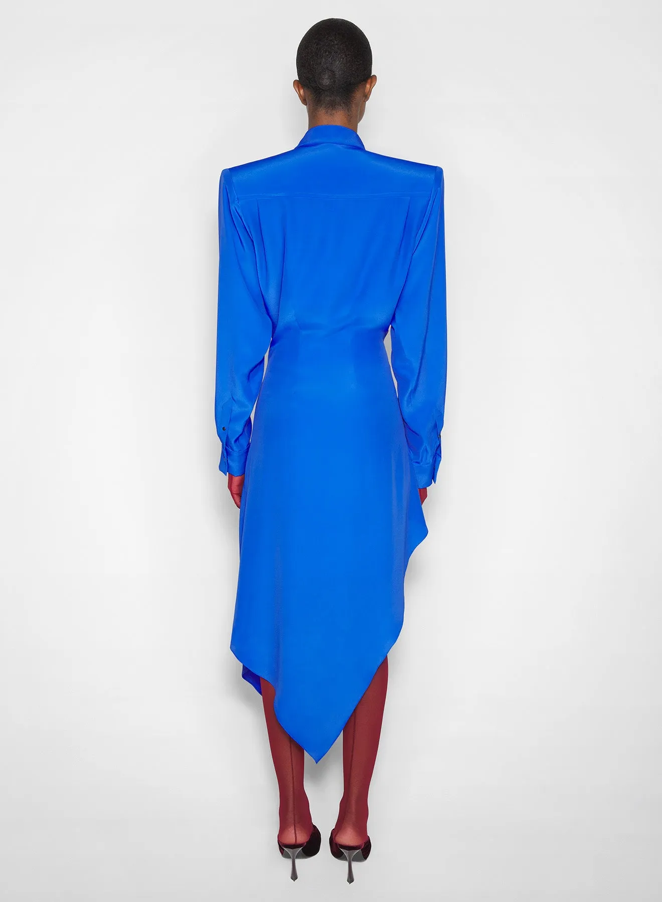 blue asymmetric shirt dress Fresh Texture Brunch Outfit