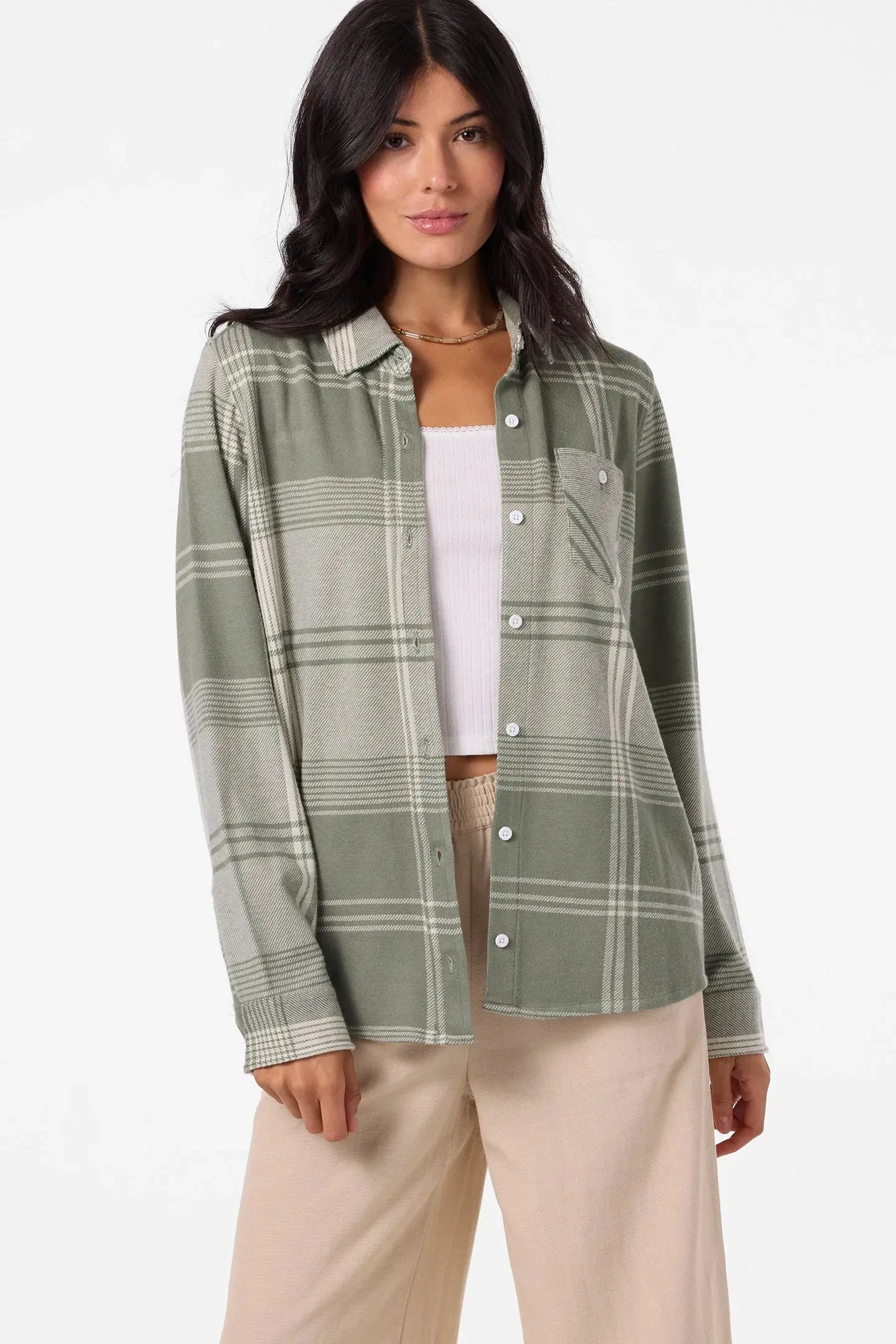 Oneill Womens Shirt Jorgina Long Sleeve Top Basic Top Effortless Fashion