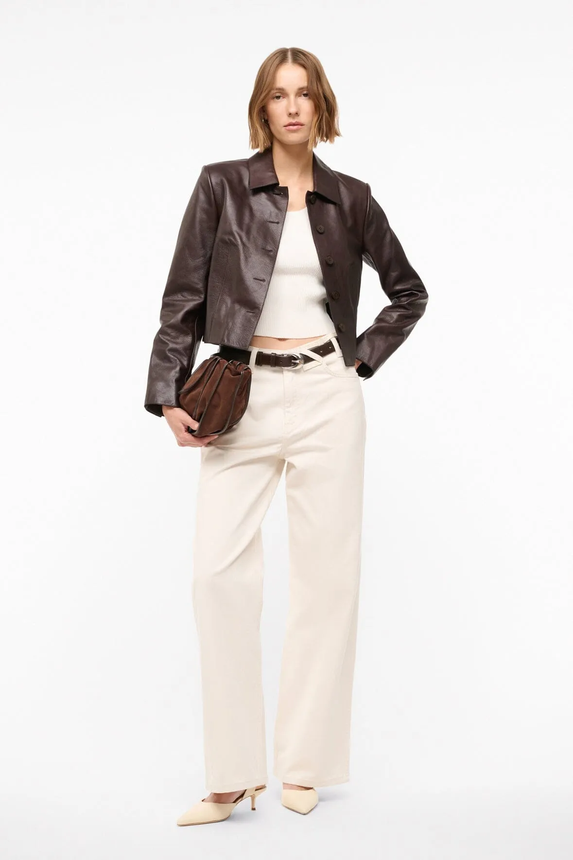 Basic Essential Layer LEATHER MARINO JACKET | TIRAMISU