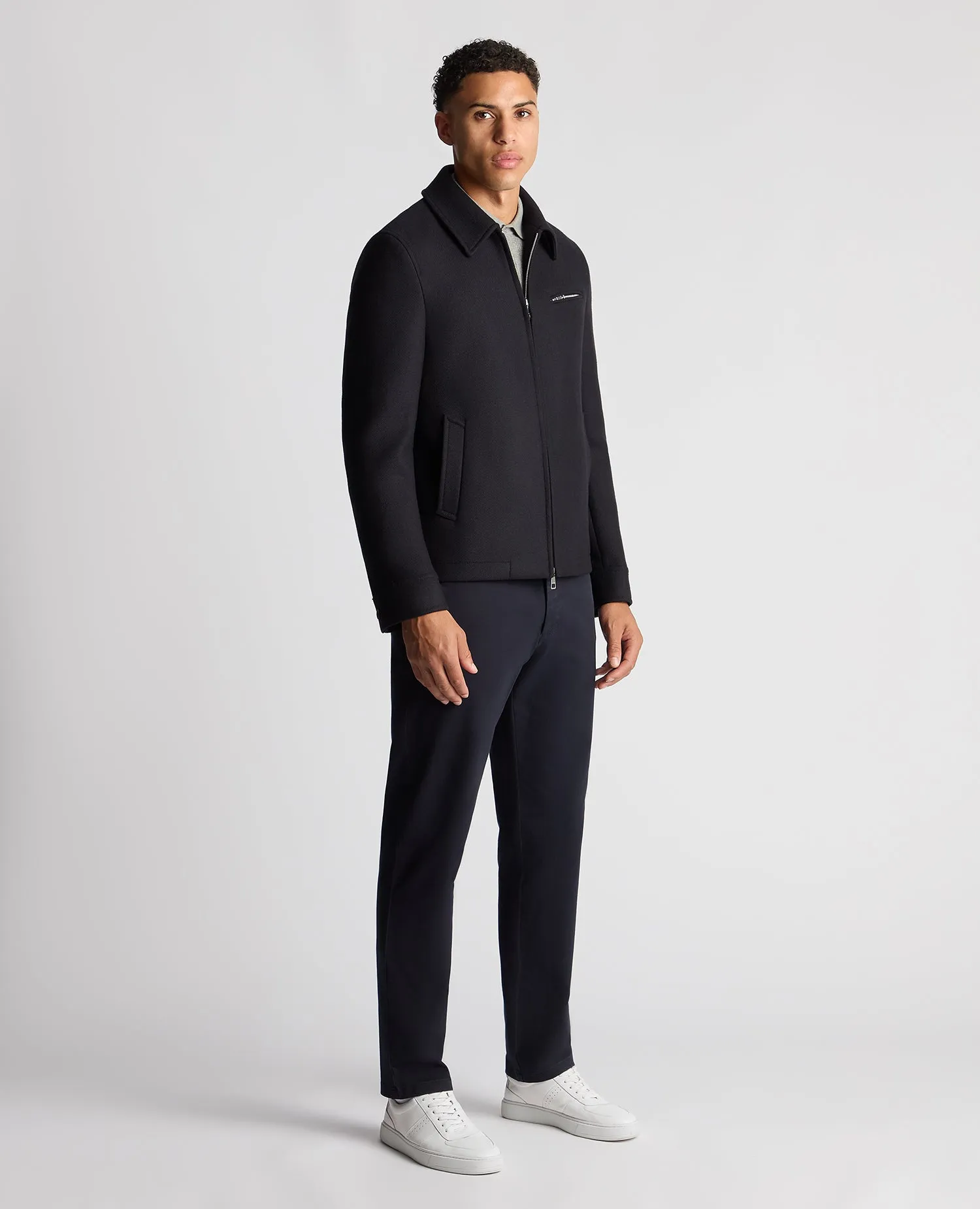 ID24732-Remus Navy Casual Jacket High End Look