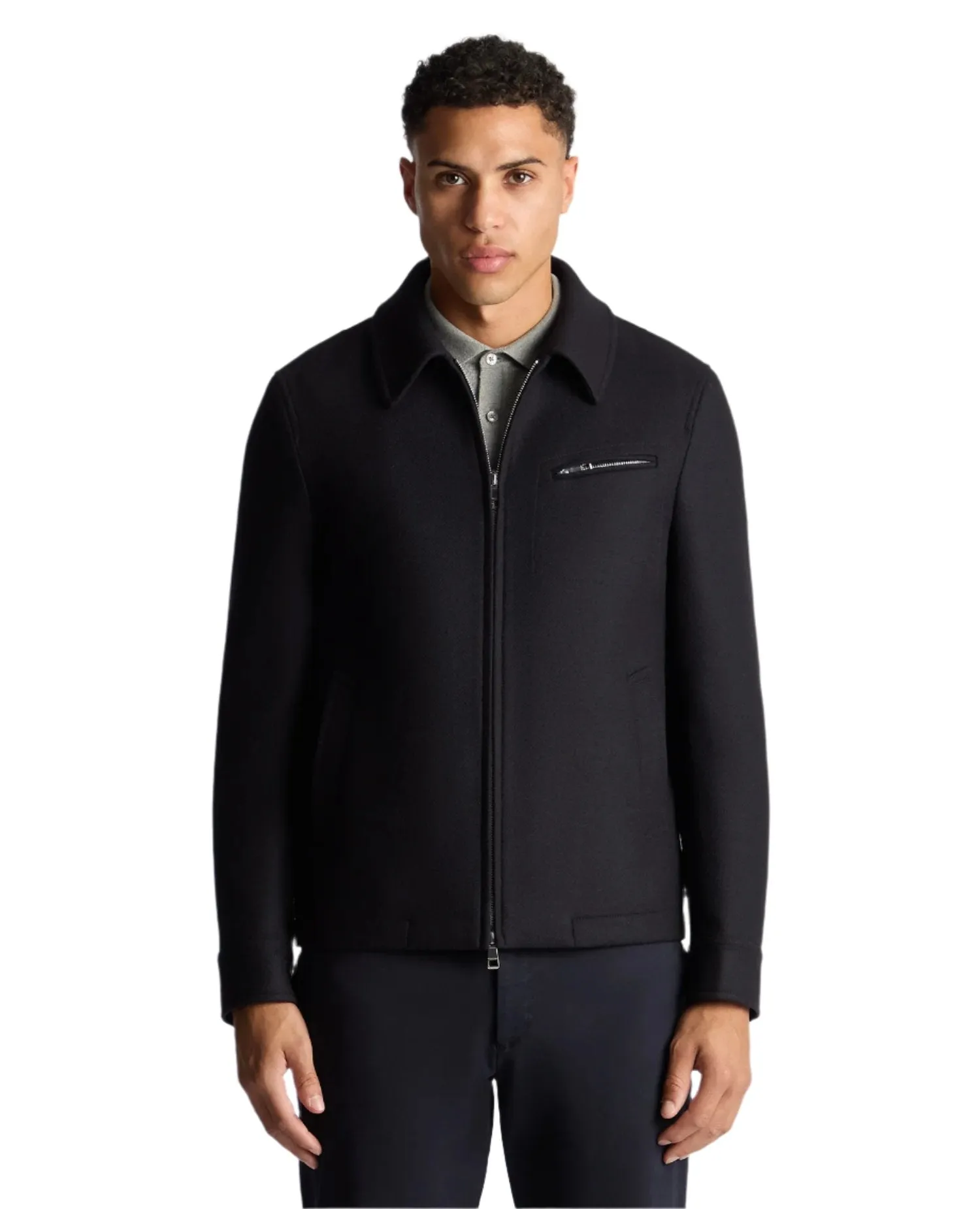 ReinforcedElasticHem Sealed Seam Construction ID24732-Remus Navy Casual Jacket