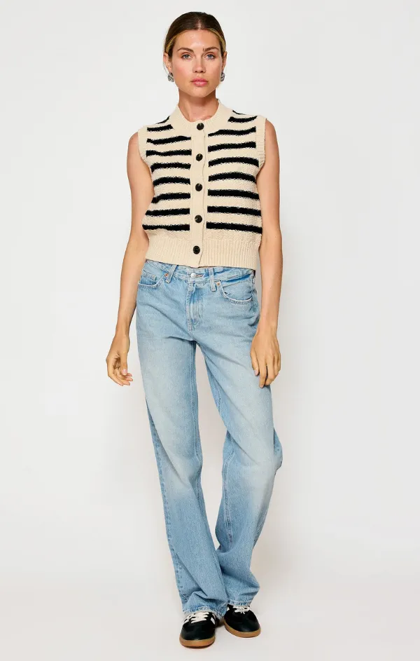 Miri Striped Sweater Vest Mild Weather SnagResistant Surface