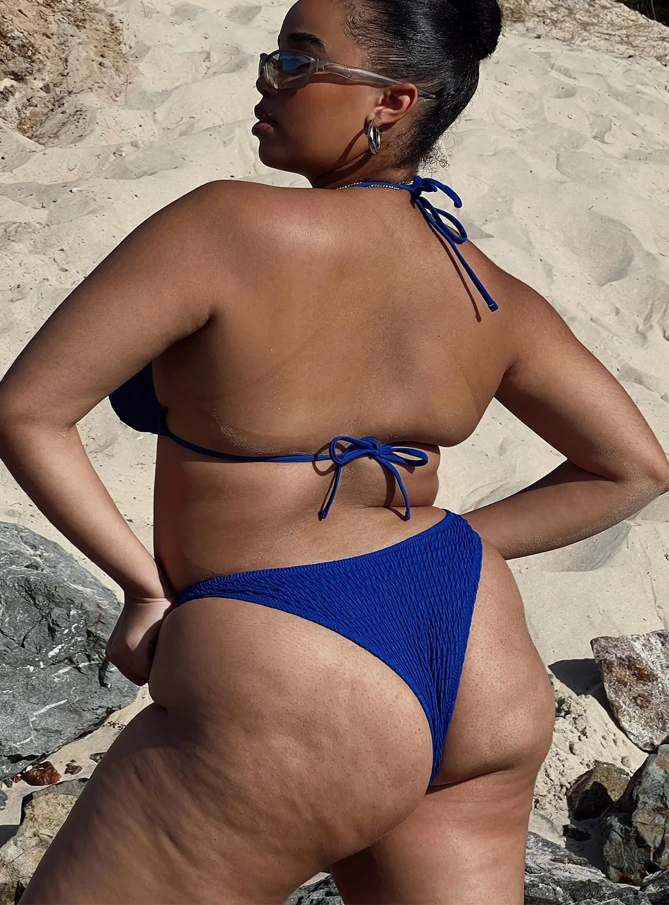 Blanca Bikini Bottoms Blue Curve Double Layered Front Ultra Soft Elastane