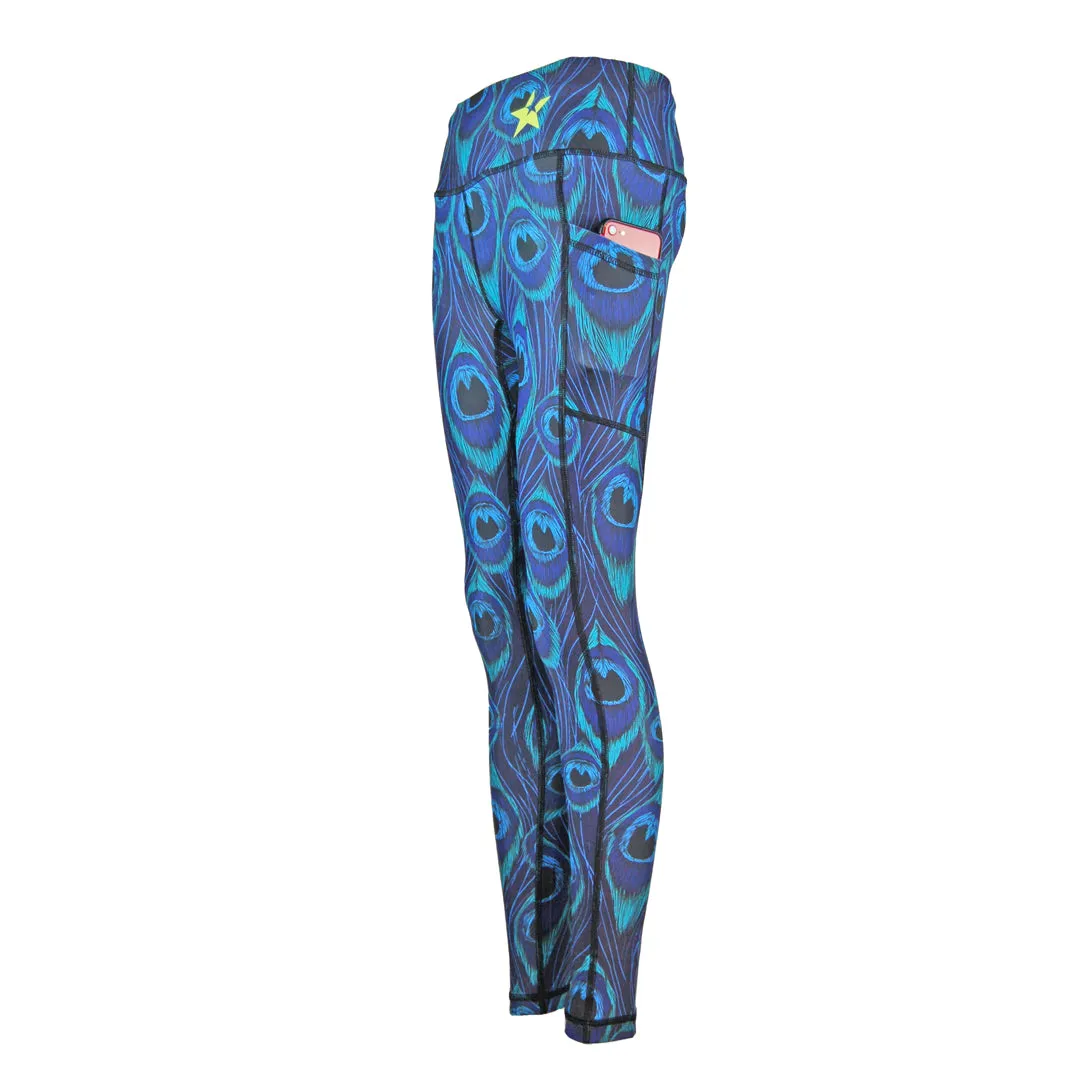 Unisex Leggings | Blue Peacock Morning Stretch Active Lifestyle