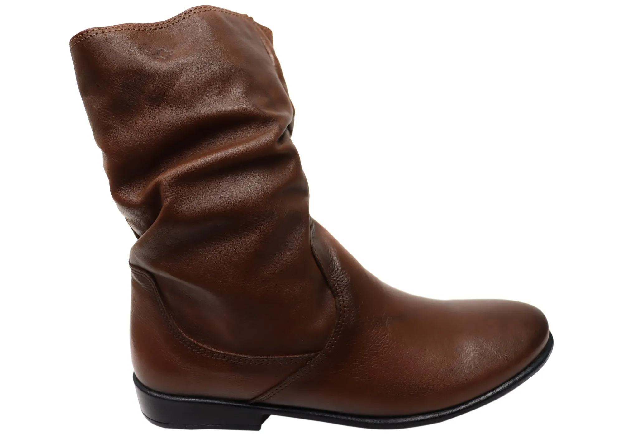 High Heel Cushioned Step Work Commute Perlatto Lucia Womens Brazilian Comfortable Leather Mid Calf Boots