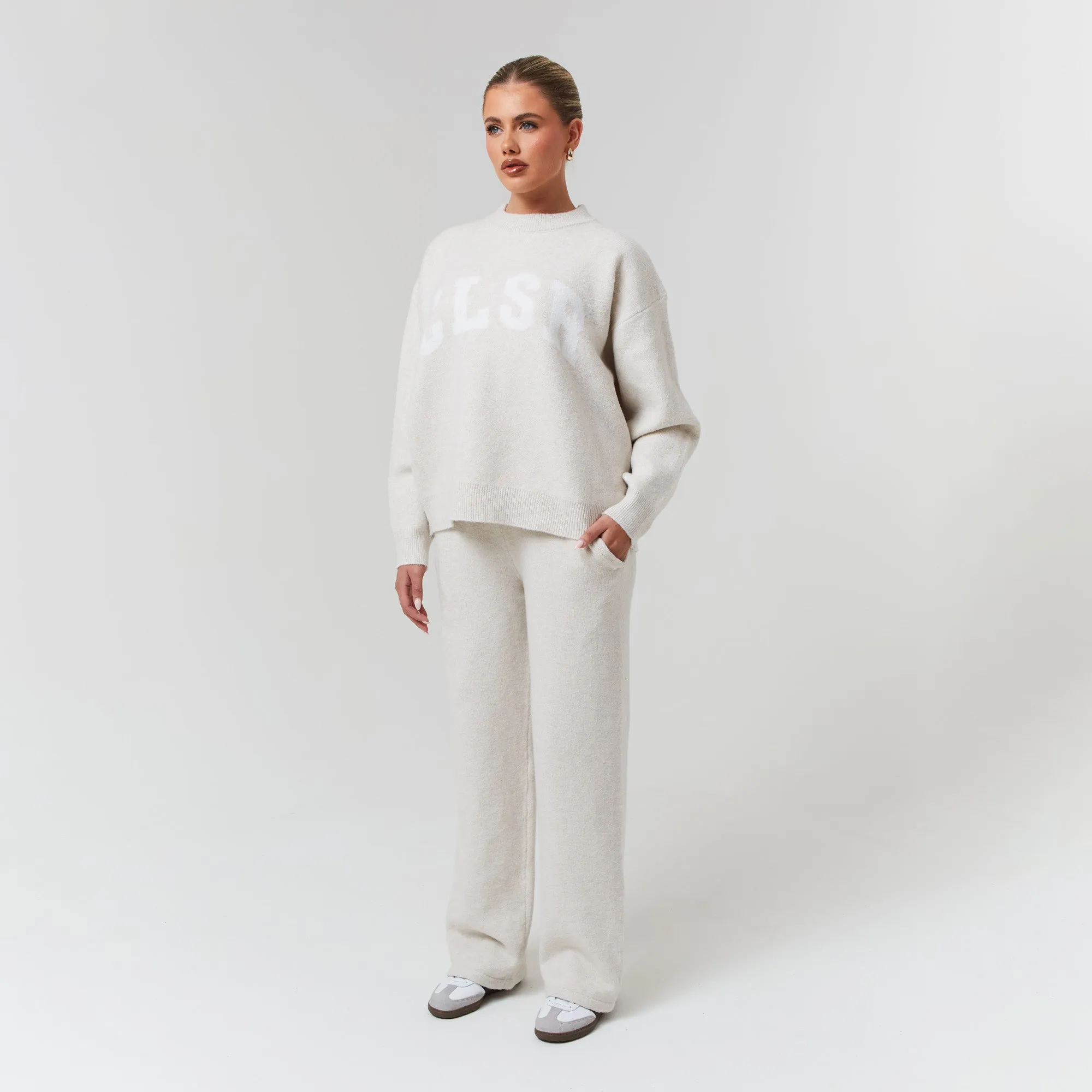 Knit Open Hem Jogger | Oatmeal Wardrobe Essential