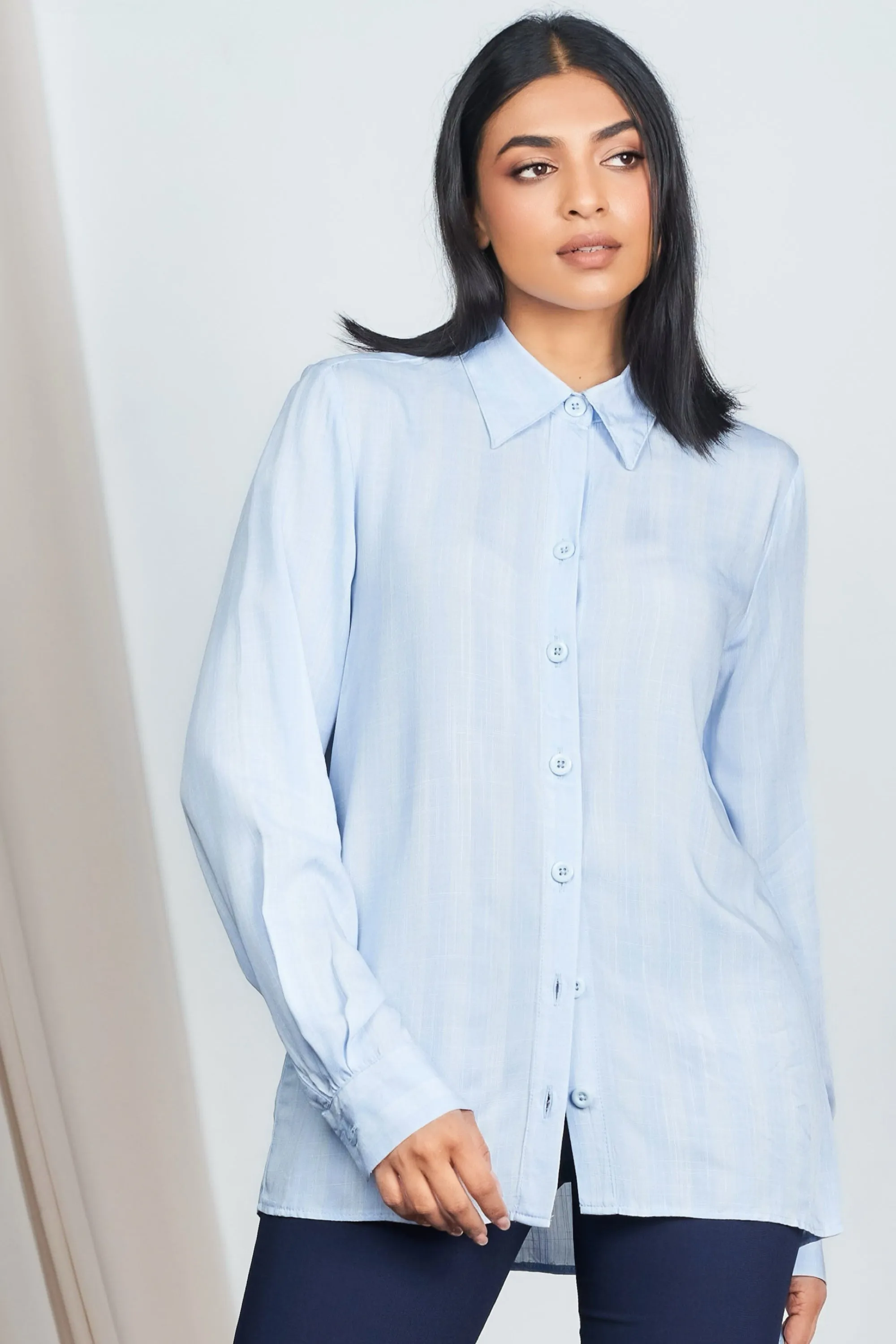 Long Stripe Shirt Essential Fashion Comfortable Layering
