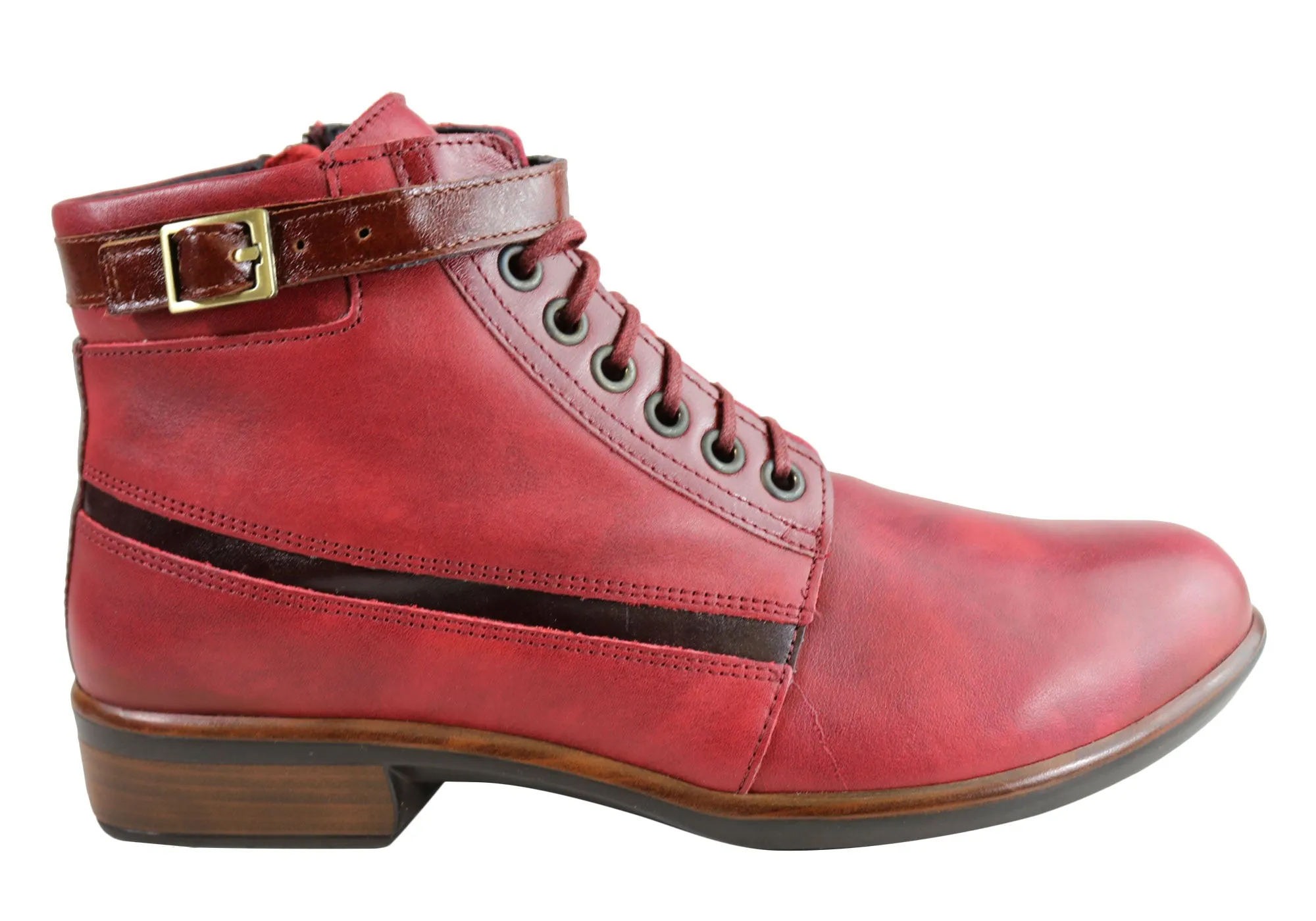 Mixed Textures Naot Kona Womens Leather Comfortable Supportive Lace Up Ankle Boots