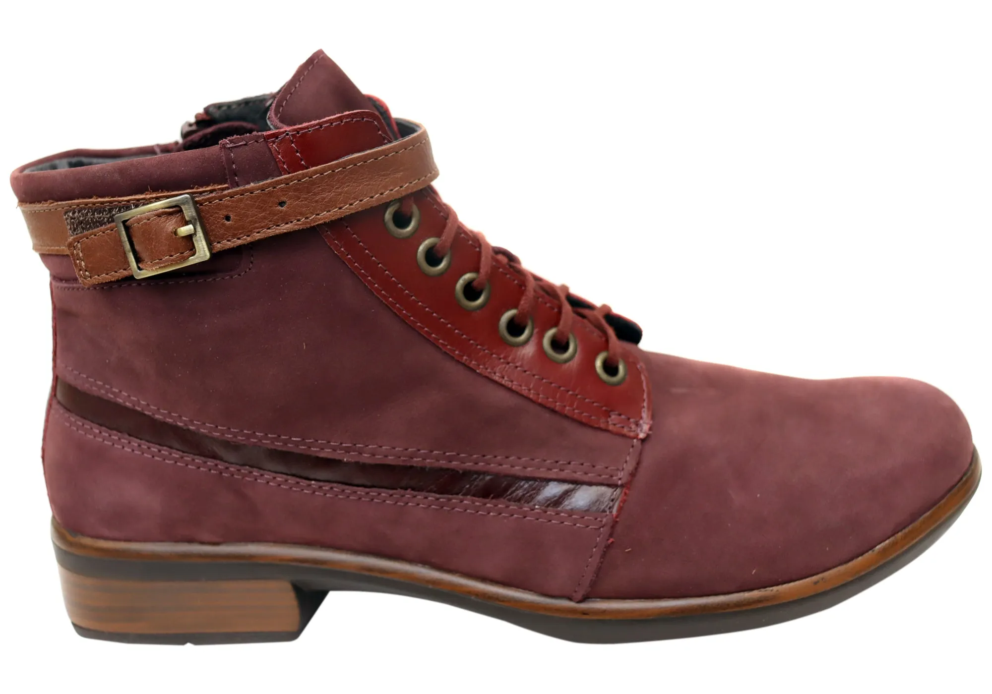 Naot Kona Womens Leather Comfortable Supportive Lace Up Ankle Boots Impact Dispersing Sole