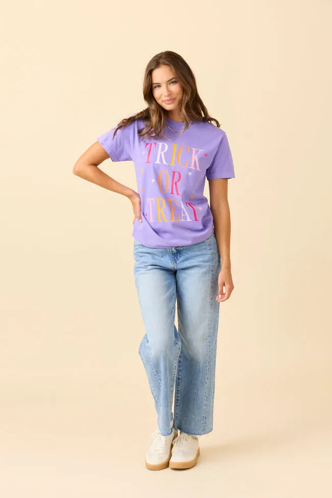 Sporty Comfort Wear waterproof Trick Or Treat Violet Graphic Tee SALE